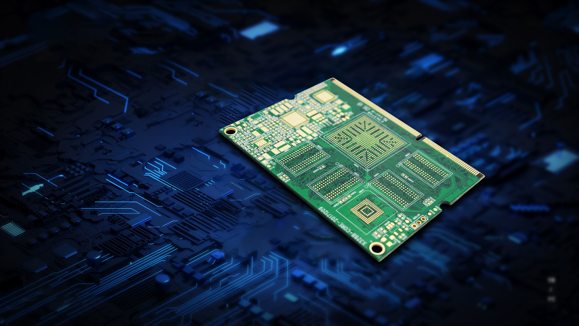 Multilayer PCB board close-up